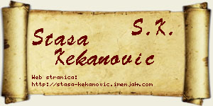 Staša Kekanović vizit kartica